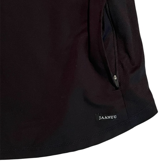 Jaanuu •  V Neck Mesh Panel Scrub Top Zip Pockets D Ring Black - L - Picture 6 of 9